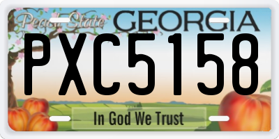 GA license plate PXC5158