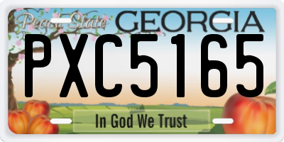 GA license plate PXC5165