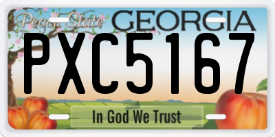 GA license plate PXC5167