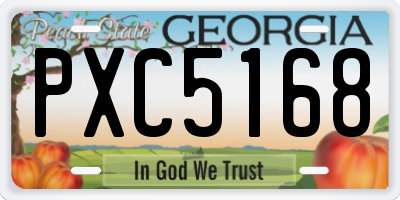 GA license plate PXC5168