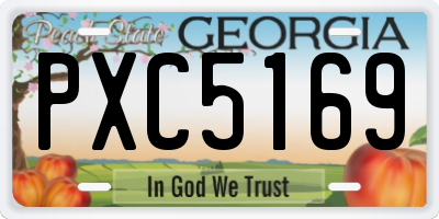 GA license plate PXC5169