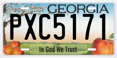 GA license plate PXC5171