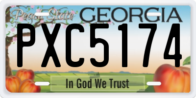 GA license plate PXC5174