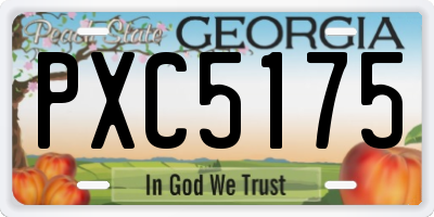 GA license plate PXC5175