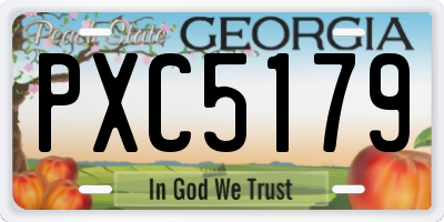 GA license plate PXC5179