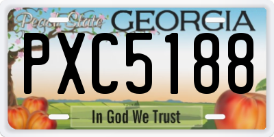 GA license plate PXC5188