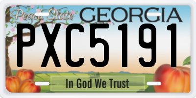 GA license plate PXC5191