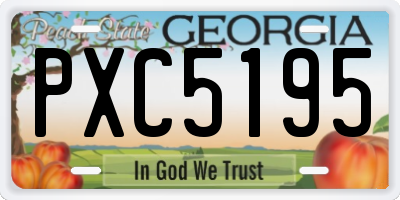 GA license plate PXC5195