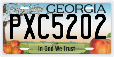 GA license plate PXC5202