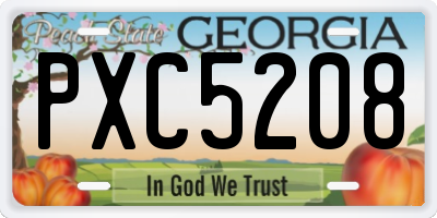 GA license plate PXC5208
