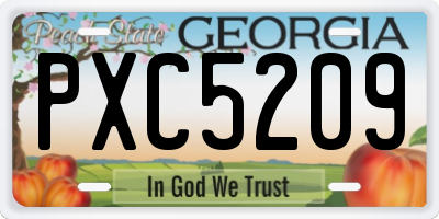 GA license plate PXC5209