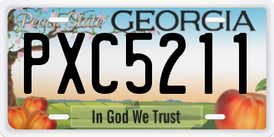 GA license plate PXC5211