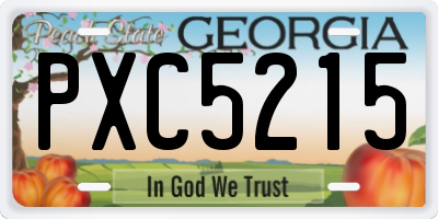 GA license plate PXC5215