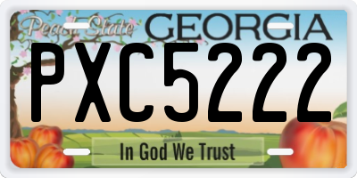 GA license plate PXC5222