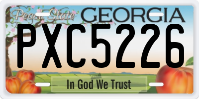 GA license plate PXC5226