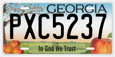 GA license plate PXC5237
