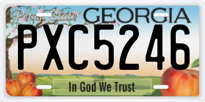 GA license plate PXC5246