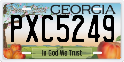 GA license plate PXC5249