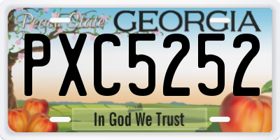 GA license plate PXC5252