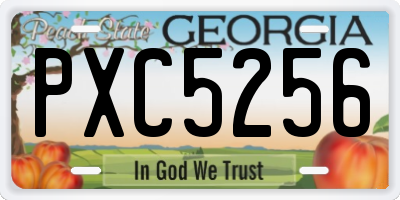 GA license plate PXC5256
