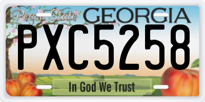 GA license plate PXC5258