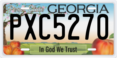 GA license plate PXC5270
