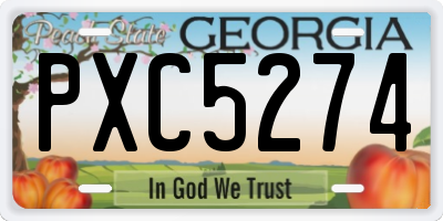 GA license plate PXC5274