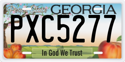 GA license plate PXC5277