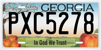 GA license plate PXC5278