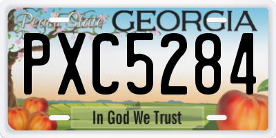 GA license plate PXC5284