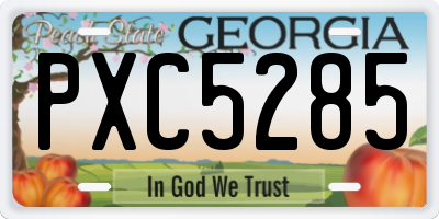GA license plate PXC5285