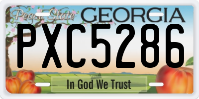 GA license plate PXC5286