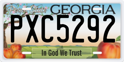 GA license plate PXC5292
