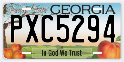 GA license plate PXC5294