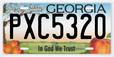GA license plate PXC5320