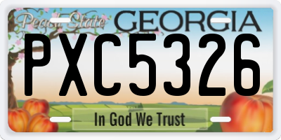 GA license plate PXC5326