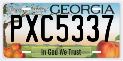 GA license plate PXC5337