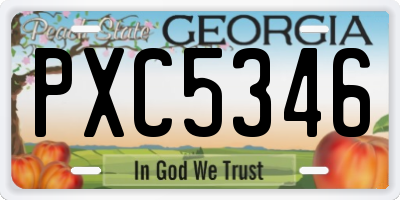 GA license plate PXC5346