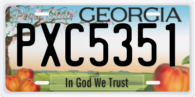 GA license plate PXC5351