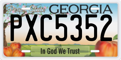 GA license plate PXC5352