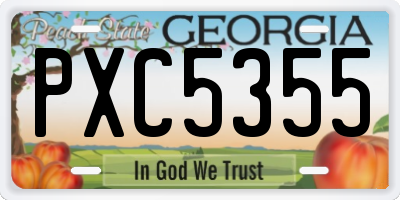 GA license plate PXC5355