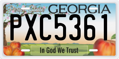 GA license plate PXC5361