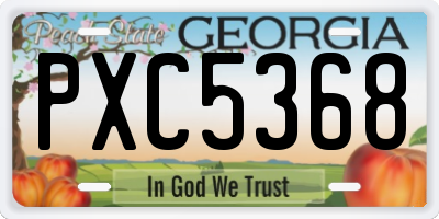 GA license plate PXC5368