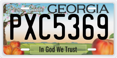 GA license plate PXC5369