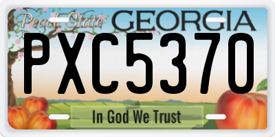 GA license plate PXC5370