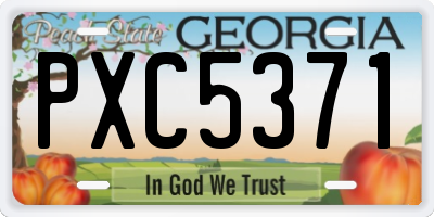 GA license plate PXC5371