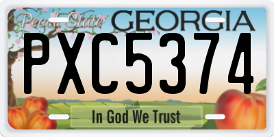 GA license plate PXC5374
