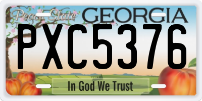 GA license plate PXC5376