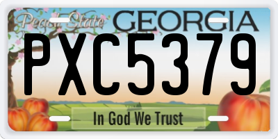GA license plate PXC5379