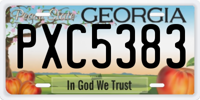 GA license plate PXC5383